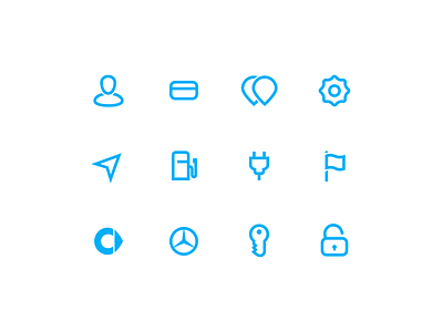car2go Icon Suite app car2go glyphs iconography icons set suite symbol web