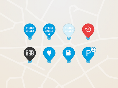 car2go – Map Pins app car car2go design library map pin system types ui ux