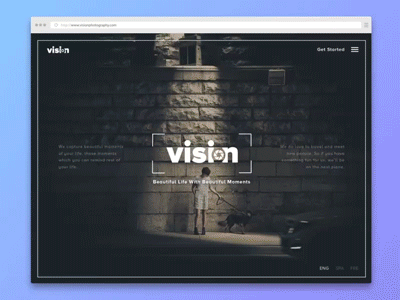 Vision Photography concept gif interaction photography ui ux web interface motion animation website