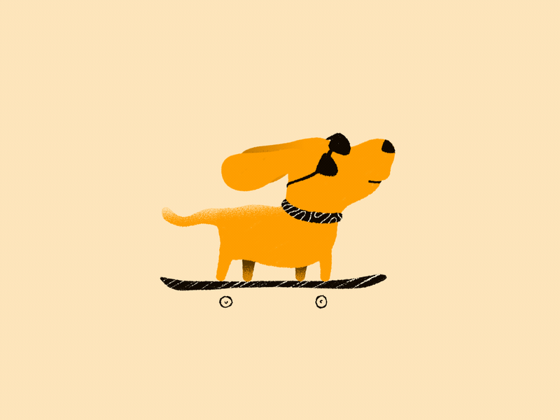 Cool little skating doggo! 🐕 2d 2d animation animation character character animation dog grain skateboard skating