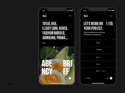 R4X Agency agency clean creative desktop fullscreen minimal mobile portfolio ui ux web website