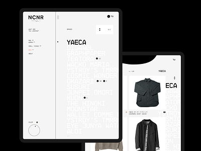 NCNR | Mobile Menu + Catalog clean concept creative design desktop ecommerce fullscreen minimal mobile photo typography ui ux web webdesign