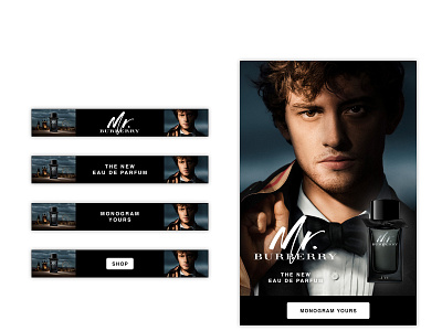Mobile/Tablet layouts - Burberry 'Mr Burberry' digital advertising layout mobile retina storyboarding storyboards tablet