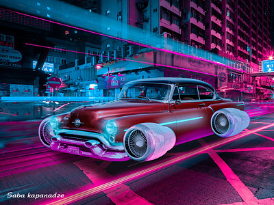 Neon Car adobe adobephotoshop car neon