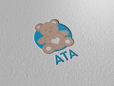 ATA bear handmade illustrator logo psd