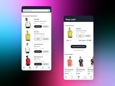 «Nike» mobile app redesign