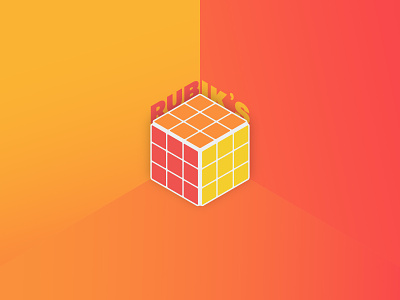 Minimal Rubik's Cube 3d adobe adobe illustrator cube design gradient illustration illustration art minimalistic orange red rubik rubiks rubiks cube vector yellow