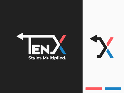 TenX adobe illustrator blue branding design flatdesign illustration illustration art logo minimal minimalistic red vector