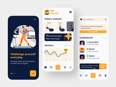 FitGoals clean ui fit fitness fitness app fitness center fitness tracker flat friends list health app minimalistic mobile phone ux ux ui ux design uxdesign uxui workout workout app workout tracker