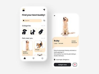 AdoptAPet adoption animal app cat clean ui dog flatdesign minimalistic mobile mobile app mobile ui pet pet adoption pet app pet care pets petshop phone ui ux