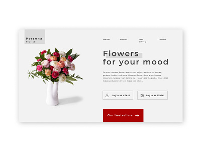 Landing UI design florist flowers landingpage page design ui ux