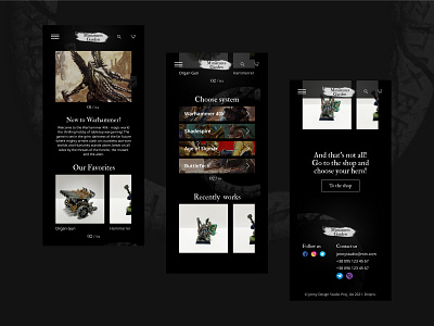 Website concept board game design landingpage miniatures mobile ui ux warhammer website website concept website design