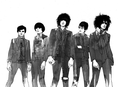 The Horrors black and white graphite drawing hand drawn illustration ink ink drawing pencil drawing pencil illustration the horrors