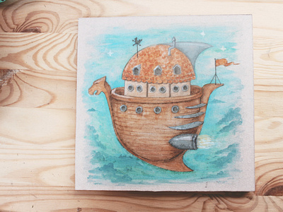 Space Ark 1 childrens book childrens illustration hand drawn illustration watercolour watercolour illustration