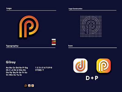 D+P Letter Mark Logo app brand branding design graphic design icon letterlogo logo logos
