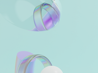 Poster Render - 01 3d abstract blender geometric glass iridescent render