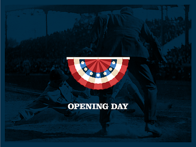 Opening Day baseball bunting illustration mlb opening day pennant