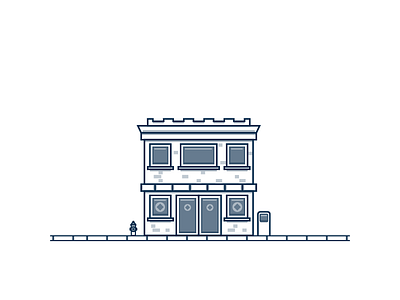 The Block - Bidness achitecture building business house illustration neighbourhood