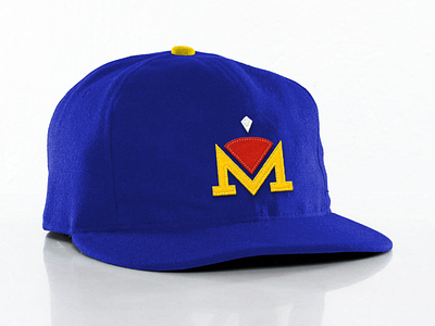 M is for Montreal Royals baseball cap crest crown felt hat logo montreal royals sports