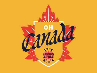 Oh Canada badge blackletter canada illustration logo organic type true north typography