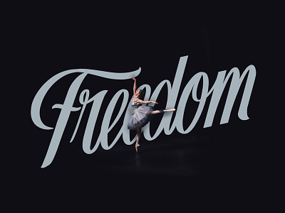 Freedom ballerina ballet design illustration script typography