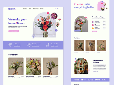 Flower Shop Landing page Design | UI/UX