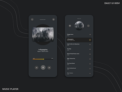 Daily UI 009# - Music Player app clean ui dailyui dark app dark ui design minimal music app music app design music app ui music player ui ux
