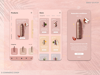 Daily Ui 012#- ecommerce shop app app app shop clean ui cosmetic shop daily ui dailyui design digital eccomerce minimal pink pink design product ui