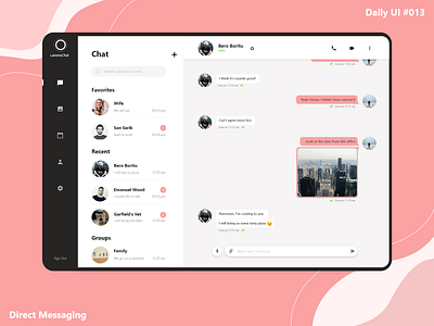 Daily UI #013 - Direct Messaging app chat chat app clean ui daily ui dailyui design ipad minimal modern social network ui web