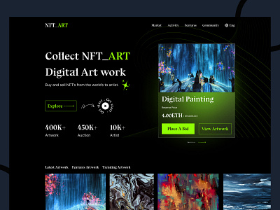 NFT Marketplace Hero Section design hero section nft nft hero section nft website ui ux website design