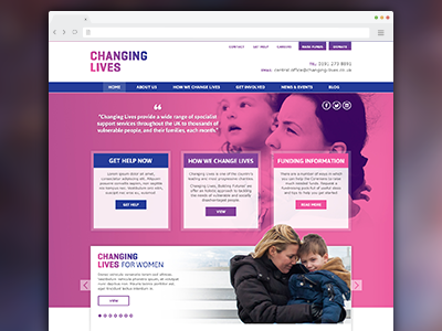 Changing Lives design interface responsive ui user ux website