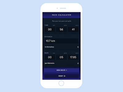 Run Pace Calculator #dailyui #004