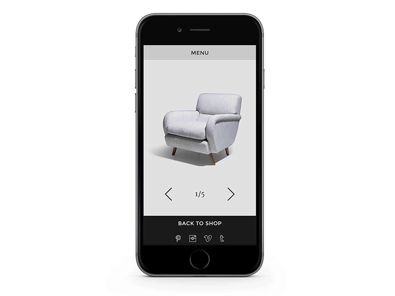 Orior Website design ecommerce furniture mobile navigation specs website