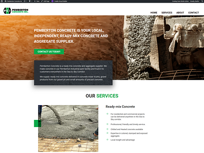 Pemberton Concrete INC devsmoni devsmonibd dividesign diviexpert elementor elementor pro psd template psdtowordpress skmoni wordpress