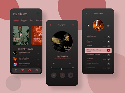 Music Player UI Design mobile music mobile ui music album music app music player themes ui ux website design