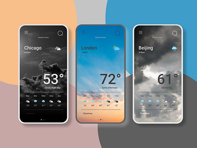 Weather App UX Design cebu mobile ui themes ui ux website design