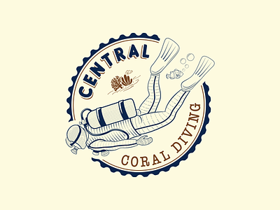 Logo Design for Central Coral Diving artwork illustration illustrator logo logo design
