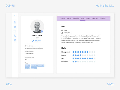 Daily UI 006 User Profile app dailyui design ui ux web web design