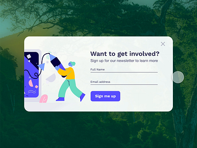 Sign up volunteer modal animation design modal newsletter signup