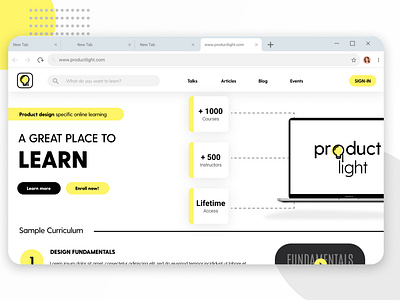 Product Light Online Learning Homepage 💻💡