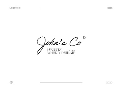 Logofolio 006 - John's Co© Kentucky Whiskey Distillate branding design flat graphic design illustrator logo minimal type typography vector