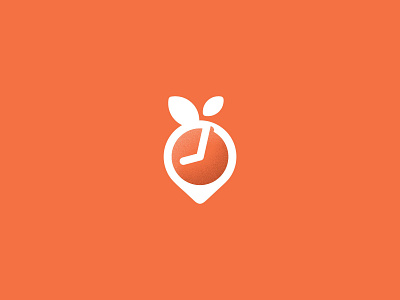 Clock Orange abstract clock delivery e commerce logo minimal modern online orange