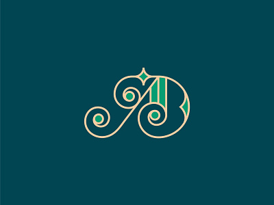 AD Monogram Logo beauty cursive emblem fashion letter luxury minimal monogram star