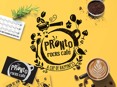 Branding for Pronto Rocks Cafe branding design illustration logo
