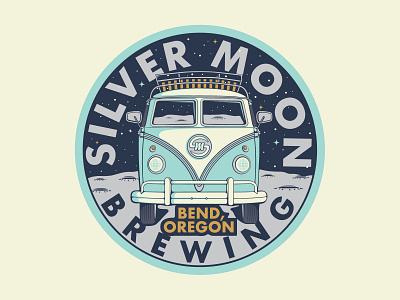 Silver Moon Brewing 2 beer design illustration moon volkswagen vwbus