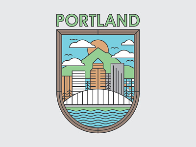 Portland 2 badge illustration monoweight pdx portland