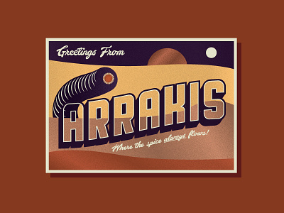 Arrakis postcard arrakis dune greetings from illustration kwitzatz haderach