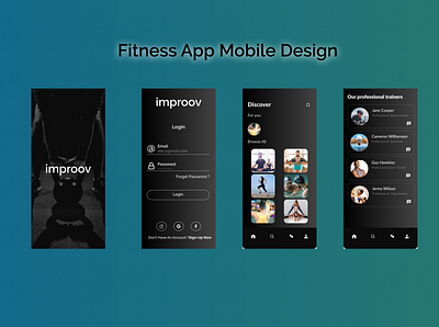 Fitness App design android app app app design dark theme dark ui design idea design inspiration designer figma figmadesign fitness fitness app fiver fiverr.com freelance designer freelancer ios app design ui uidesign uiux