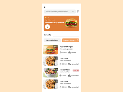 Food delivery app