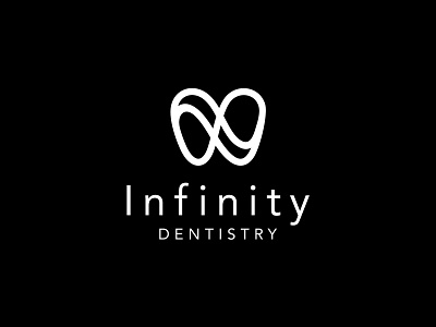 infinity dentistry branding dental design flat infinity logo minimal vector